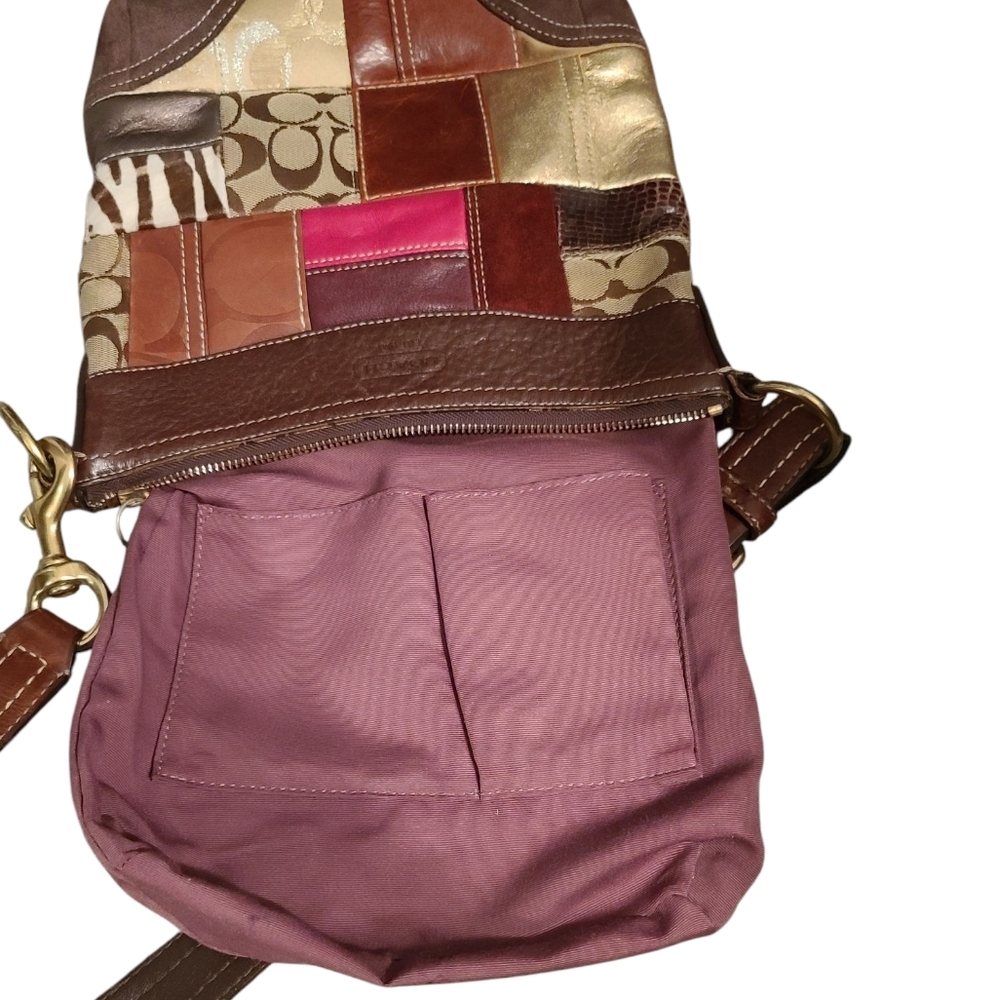 COACH Vintage Patchwork Madras Crossbody Shoulder Bag w/ Adjustable Strap - Picture 13 of 16